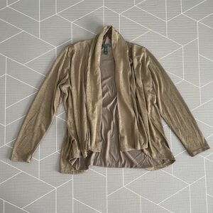 Lauren Ralph Lauren Metallic Gold Cardigan